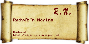 Radván Norina névjegykártya